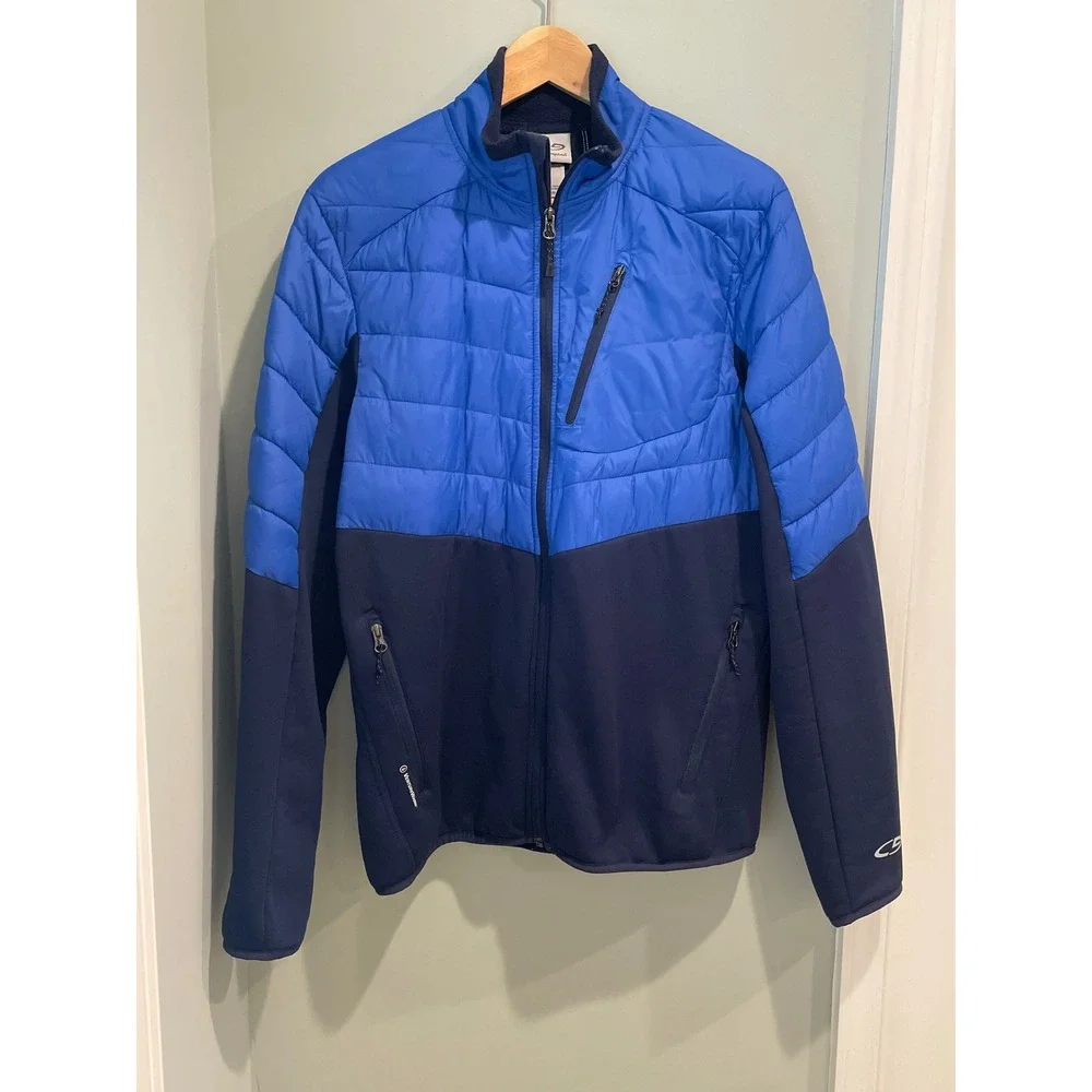 Champion Men's Medium Hybrid Puffer Jacket Full Zip‎ Lightweight Blue Navy